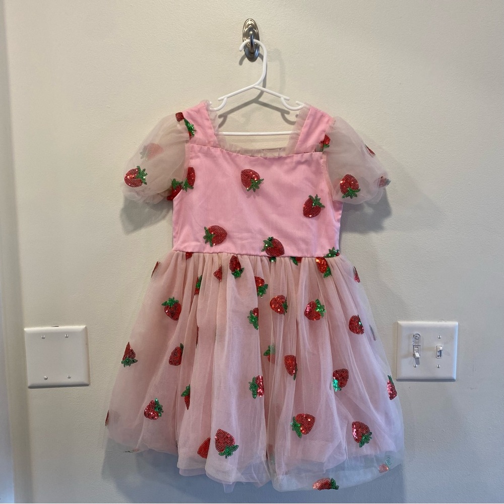 Pink Strawberry Kids Dress